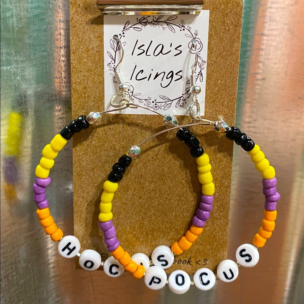 Beaded Hoop Earrings - large